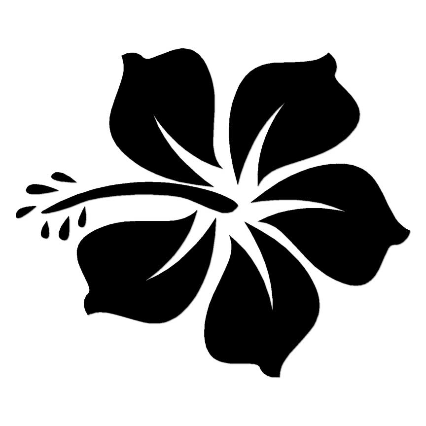 Tropical Hibiscus, Vinyl Decal Sticker, Multiple Colors & Sizes #6641