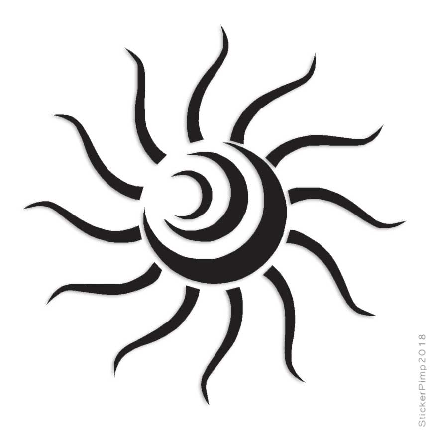 Spiral Sun Art, Vinyl Decal Sticker, Multiple Colors & Sizes #667