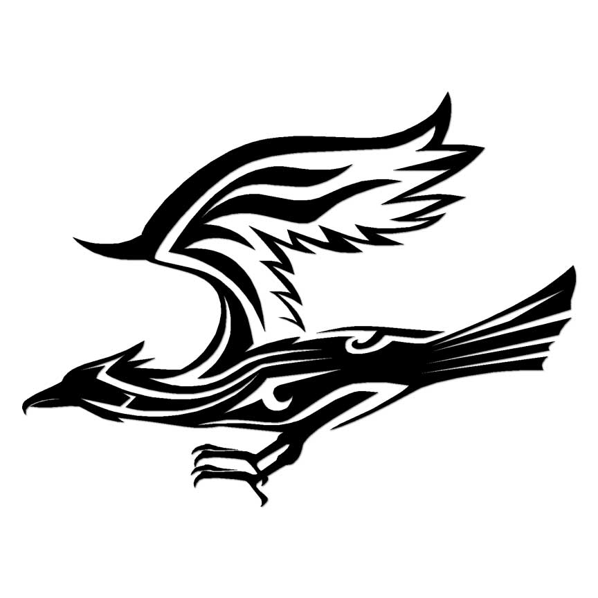 Tribal Falcon Eagle, Vinyl Decal Sticker, Multiple Colors & Sizes #6672