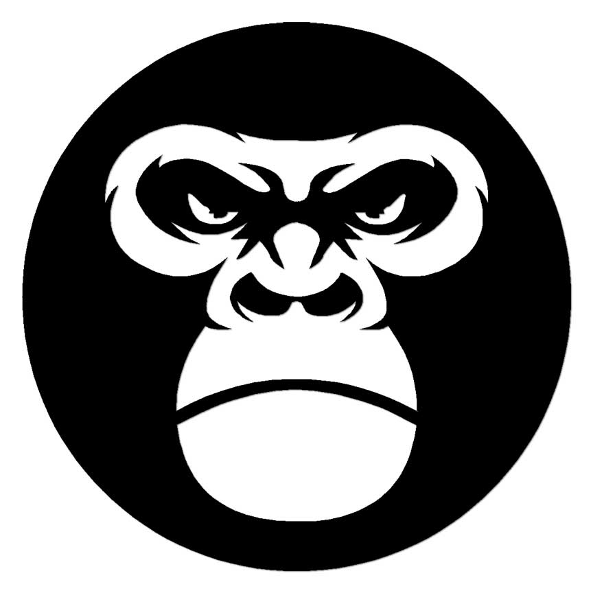Angry Chimp Monkey, Vinyl Decal Sticker, Multiple Colors & Sizes #6700
