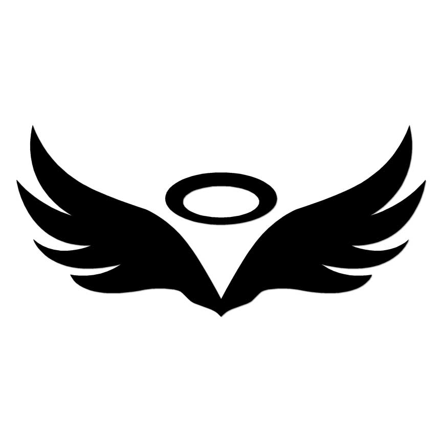 Angel Wings Halo, Vinyl Decal Sticker, Multiple Colors & Sizes #6737