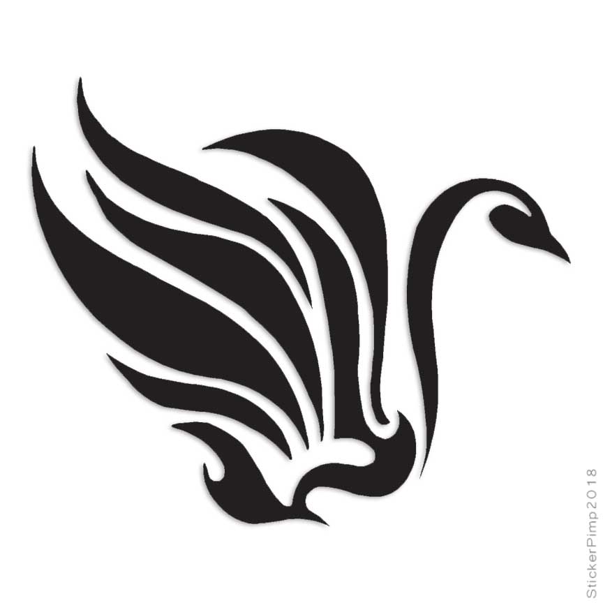 Swan Goose Tribal Art, Vinyl Decal Sticker, Multiple Colors & Sizes #675