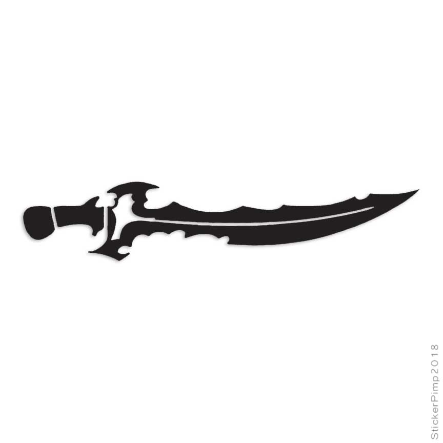 Sword Dagger Scimitar, Vinyl Decal Sticker, Multiple Colors & Sizes #678