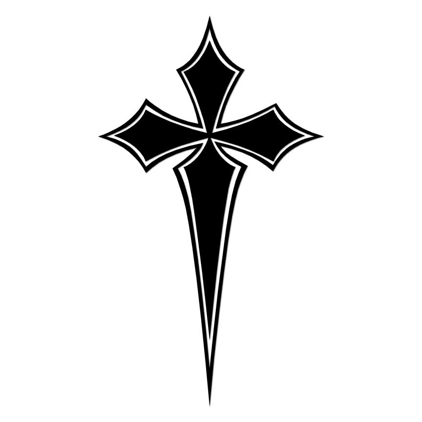 Cross Outline, Vinyl Decal Sticker, Multiple Colors & Sizes #6818