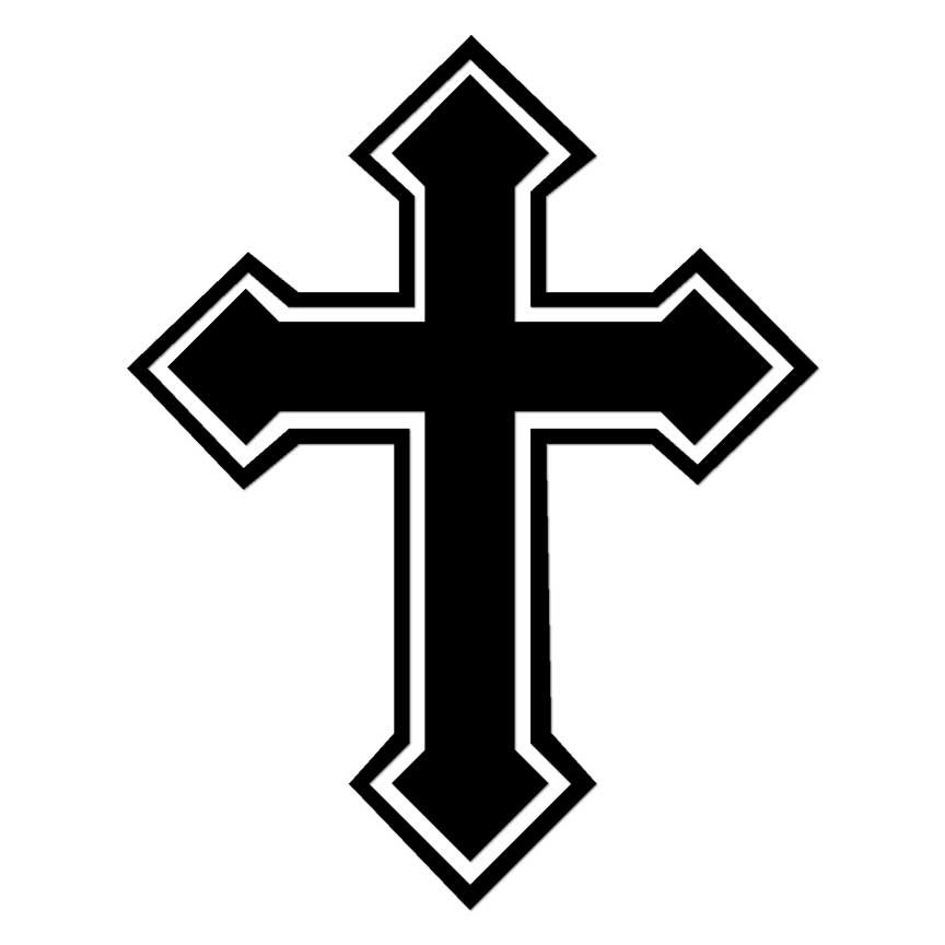 Copy of Double Barred Cross - Black Sticker for Sale by