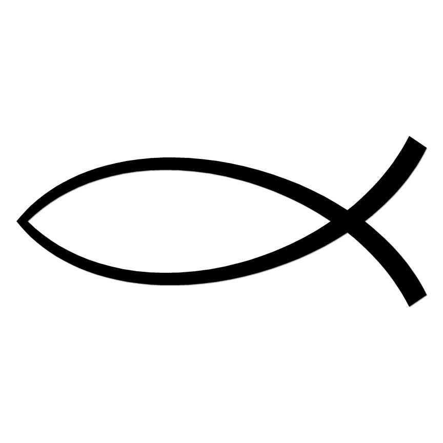 Christian Jesus Fish, Vinyl Decal Sticker, Multiple Colors & Sizes #6825