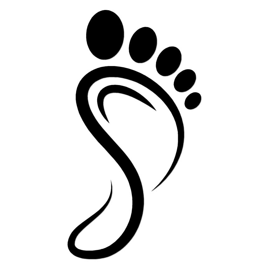 Footprint Infinity, Vinyl Decal Sticker, Multiple Colors & Sizes #6879