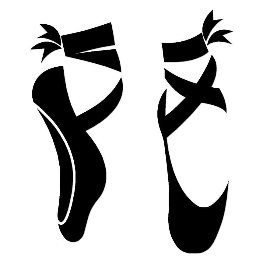 Dance Shoes Ballet, Vinyl Decal Sticker, Multiple Colors & Sizes #6893