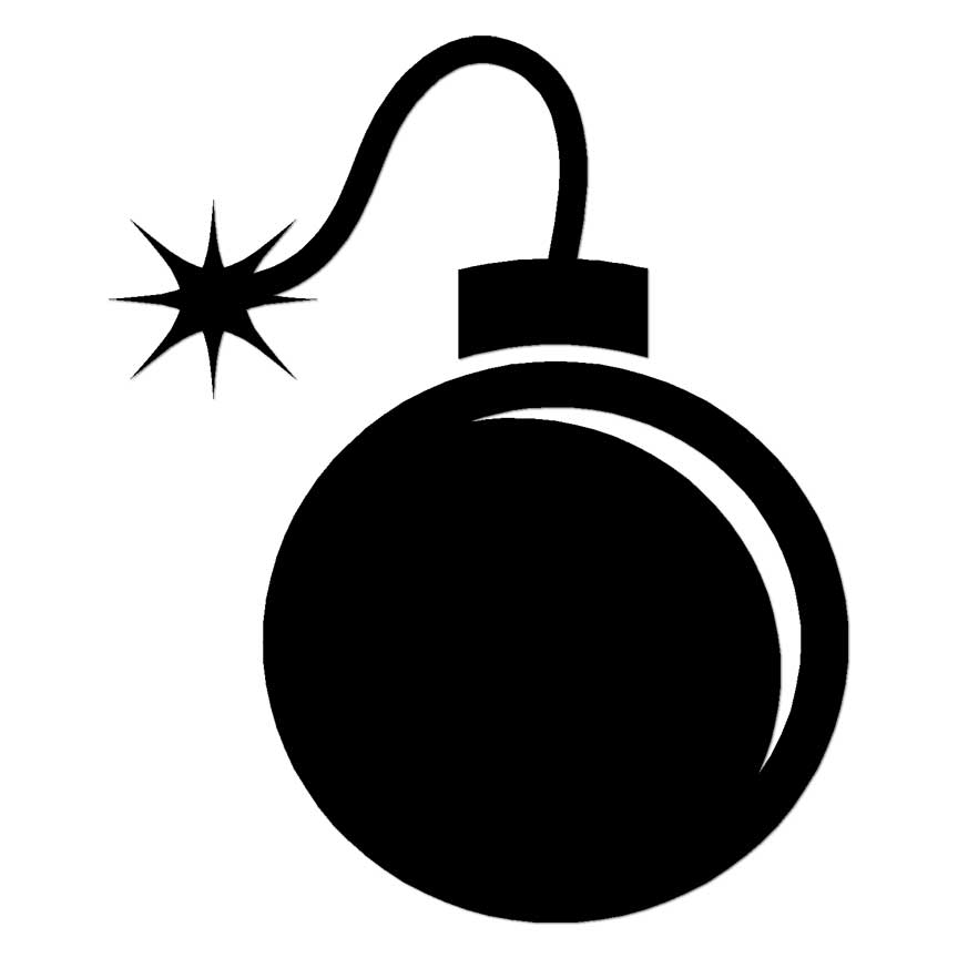 Cartoon Bomb, Vinyl Decal Sticker, Multiple Colors & Sizes #6921