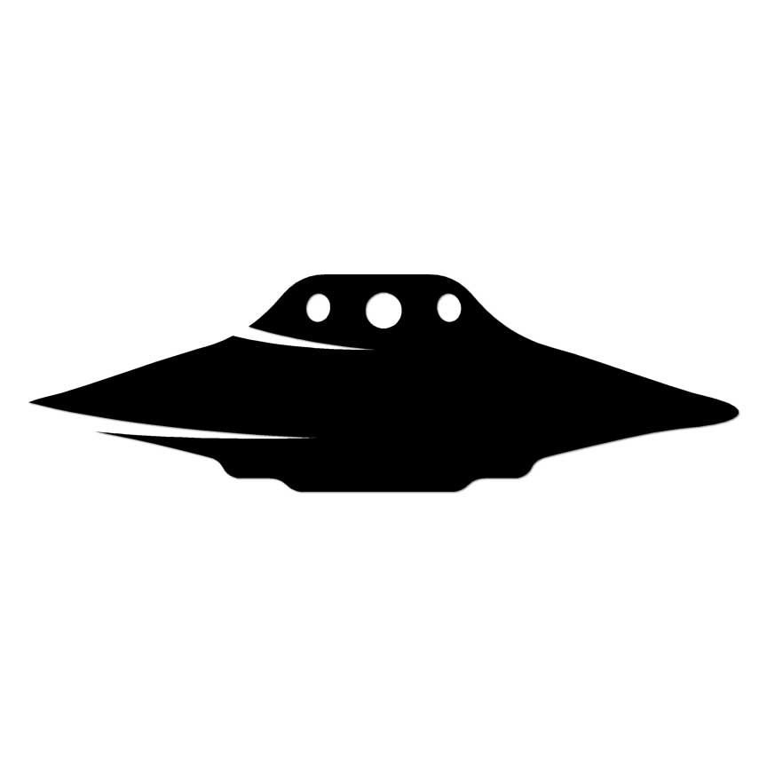 Alien Flying Saucer, Vinyl Decal Sticker, Multiple Colors & Sizes #6922