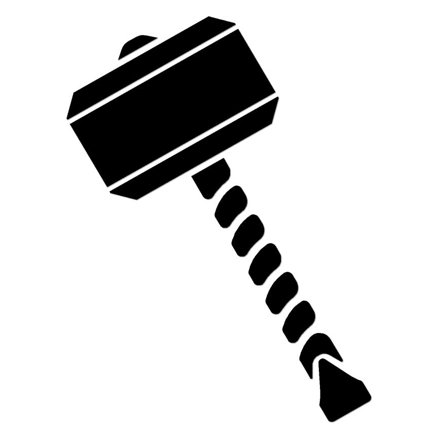 Mjolinir Thor’s Hammer, Vinyl Decal Sticker, Multiple Colors & Sizes #6929