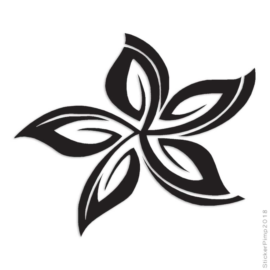 Tribal Hawaiian Flower, Vinyl Decal Sticker, Multiple Colors & Sizes #693