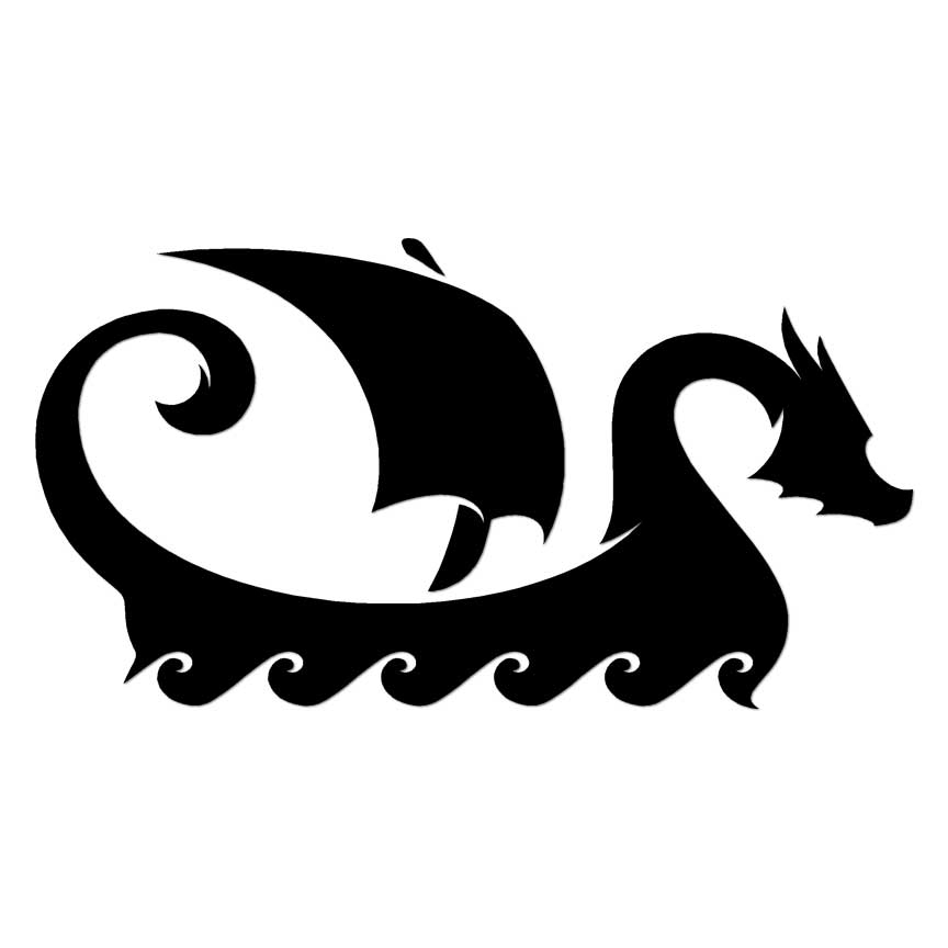 Viking Dragon Ship, Vinyl Decal Sticker, Multiple Colors & Sizes #6950