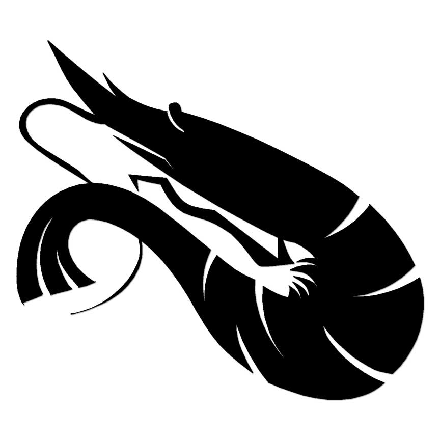 Shrimp Seafood, Vinyl Decal Sticker, Multiple Colors & Sizes #7036