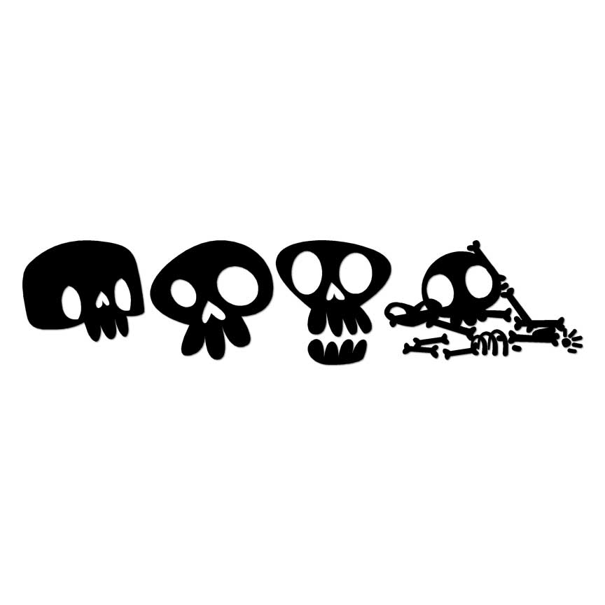 Skulls Bones Skeleton, Vinyl Decal Sticker, Multiple Colors & Sizes #7087