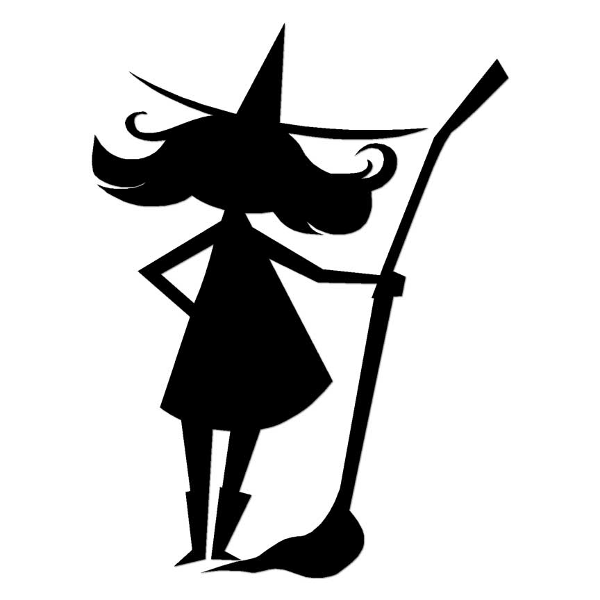 Witch Broom, Vinyl Decal Sticker, Multiple Colors & Sizes #7100