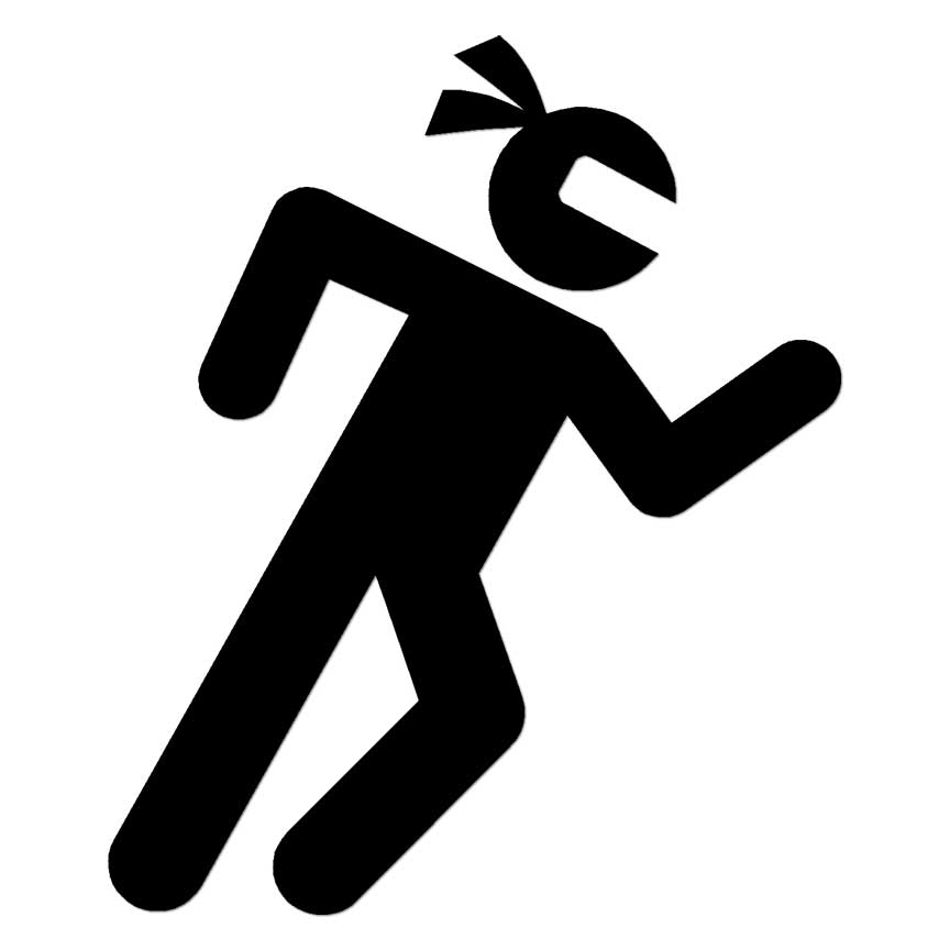 Stick Figure Ninja, Vinyl Decal Sticker, Multiple Colors & Sizes #7153