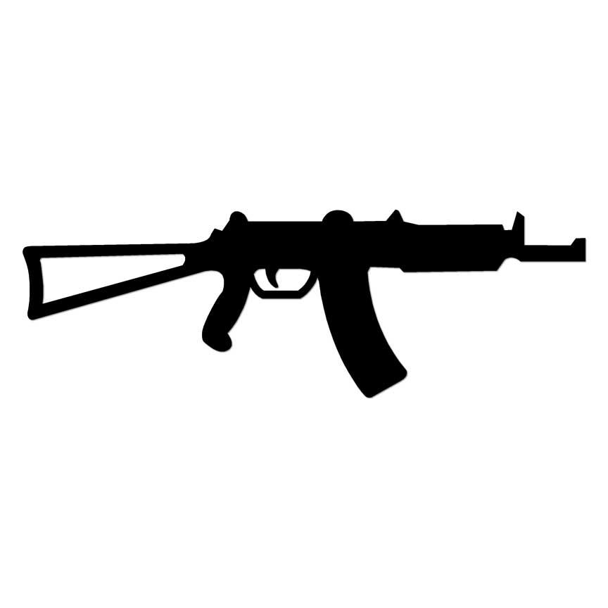 AK47 Assault Rifle, Vinyl Decal Sticker, Multiple Colors & Sizes #7175