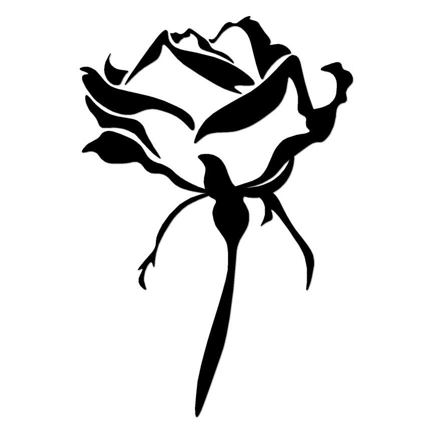 Rose Flower, Vinyl Decal Sticker, Multiple Colors & Sizes #7207