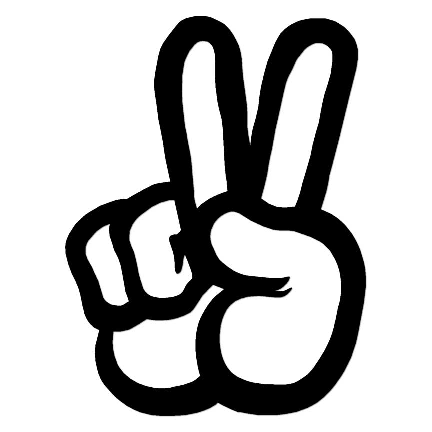 Peace Fingers, Vinyl Decal Sticker, Multiple Colors & Sizes #7212