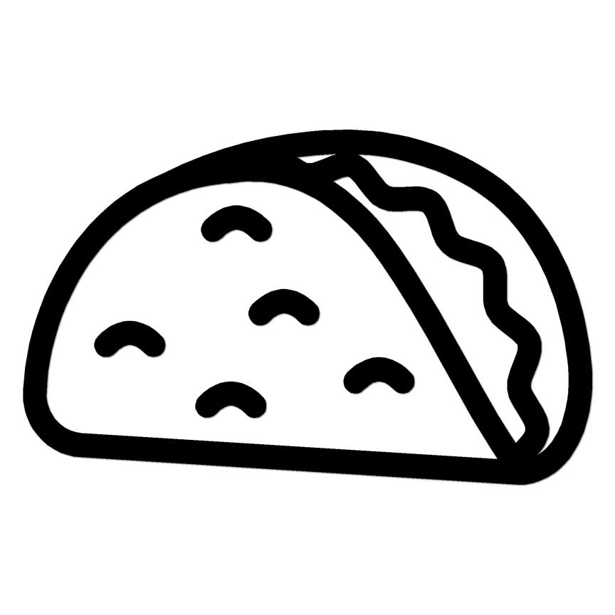 Taco, Vinyl Decal Sticker, Multiple Colors & Sizes #7232