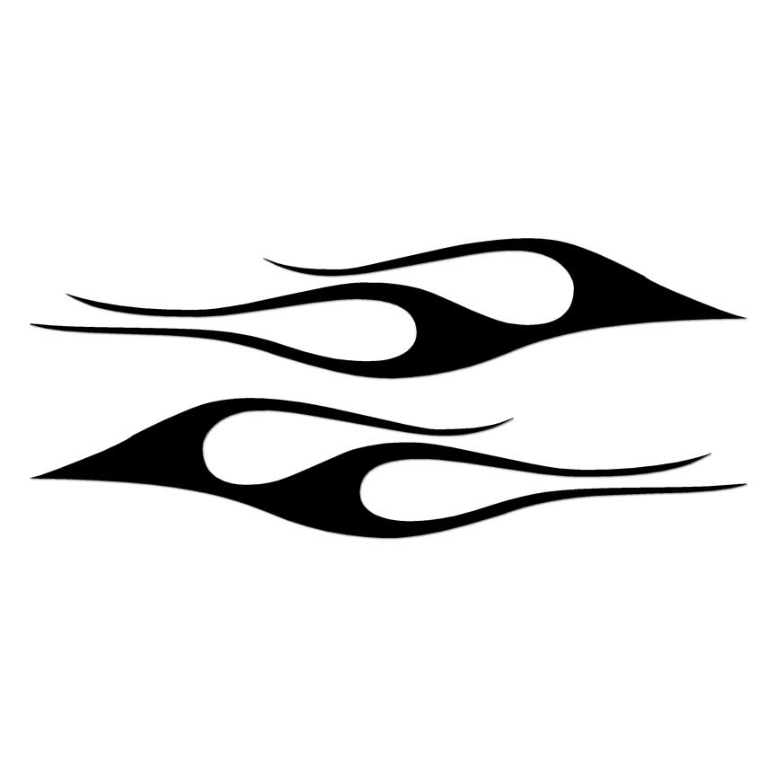 Pair Flames Fire, Vinyl Decal Sticker, Multiple Colors & Sizes #7278