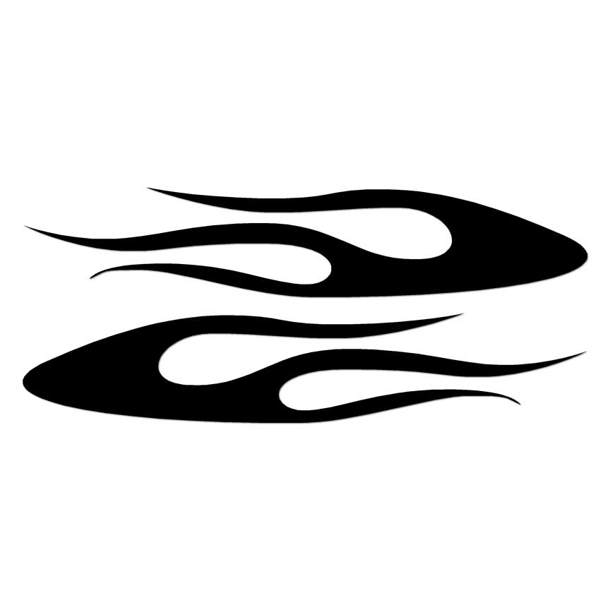 Pair Flames Fire, Vinyl Decal Sticker, Multiple Colors & Sizes #7280