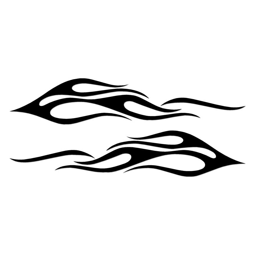 Pair Flames Fire, Vinyl Decal Sticker, Multiple Colors & Sizes #7317