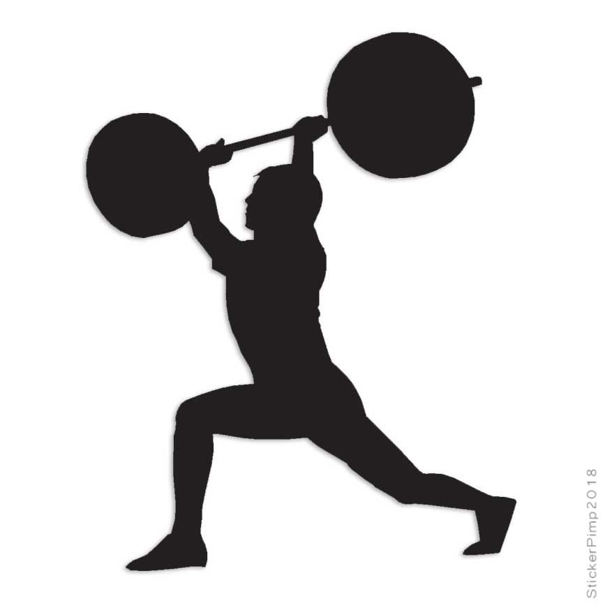 Weight Lifting Exercise, Vinyl Decal Sticker, Multiple Colors & Sizes #739