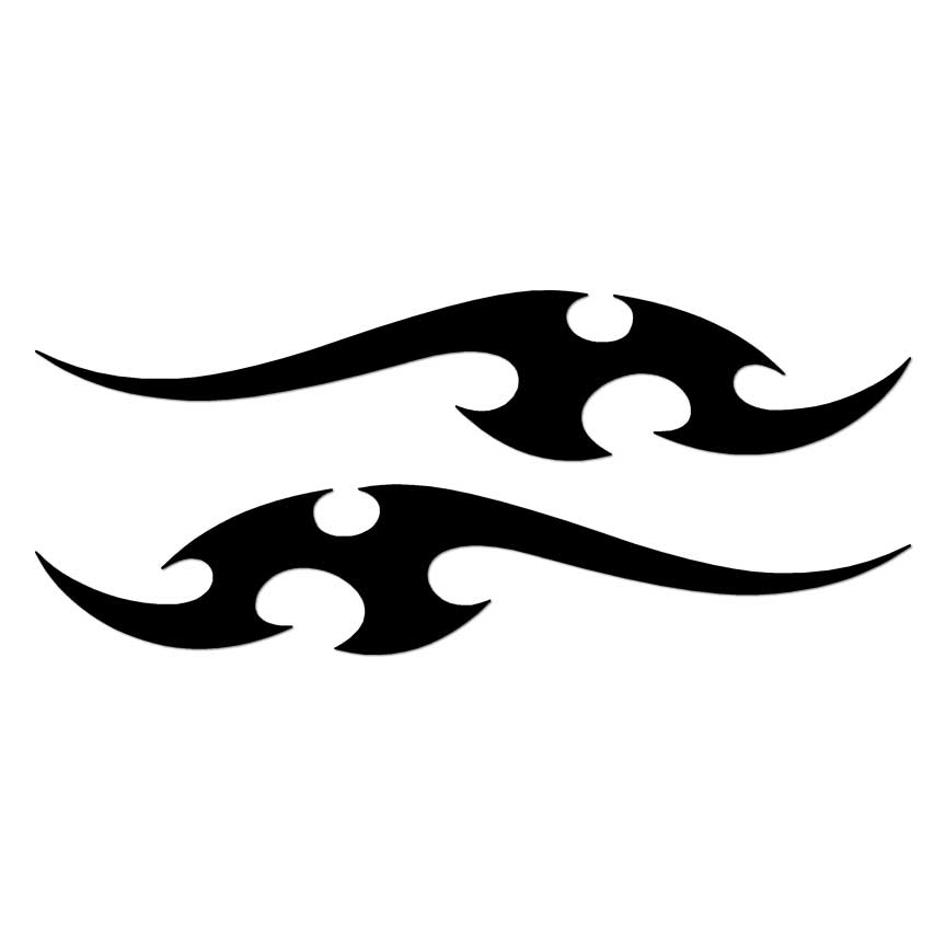 Pair Tribal Flame Pinstripe, Vinyl Decal Sticker, Multiple Colors & Sizes #7398
