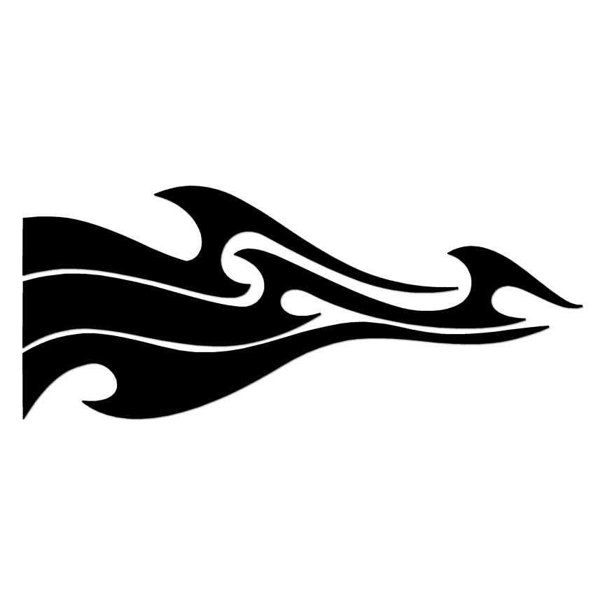 Tribal Flames Pinstripe, Vinyl Decal Sticker, Multiple Colors & Sizes #7404