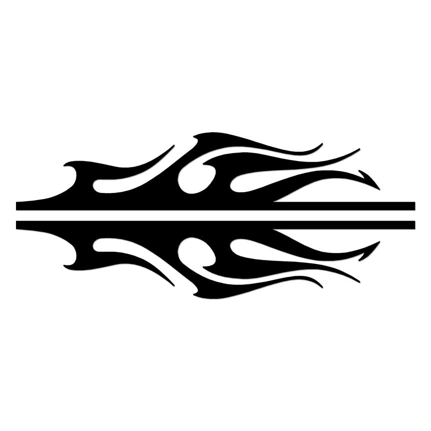 Pair Tribal Flames, Vinyl Decal Sticker, Multiple Colors & Sizes #7405