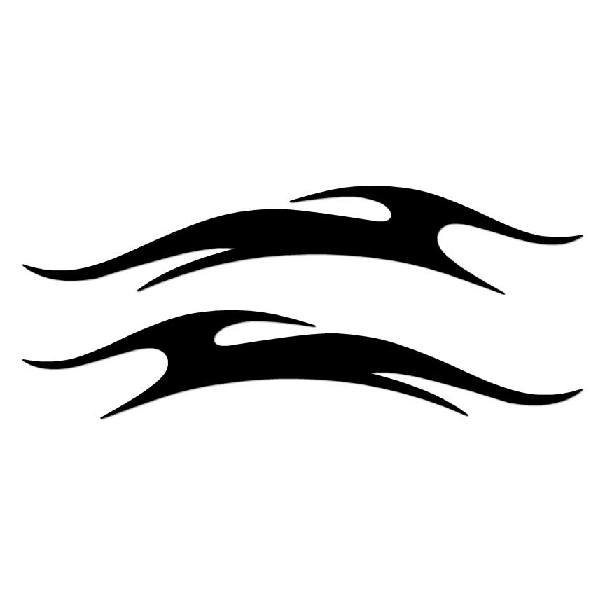 Pair Tribal Flame Pinstripe, Vinyl Decal Sticker, Multiple Colors & Sizes #7413