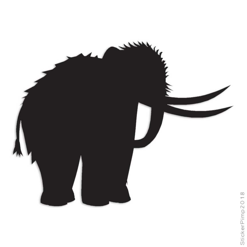 Woolly Mammoth Mastodon, Vinyl Decal Sticker, Multiple Colors & Sizes #756