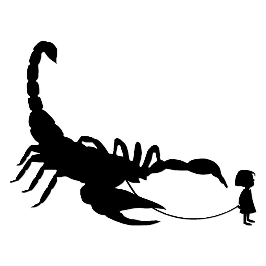 Little Girl Pet Scorpion, Vinyl Decal Sticker, Multiple Colors & Sizes #7569