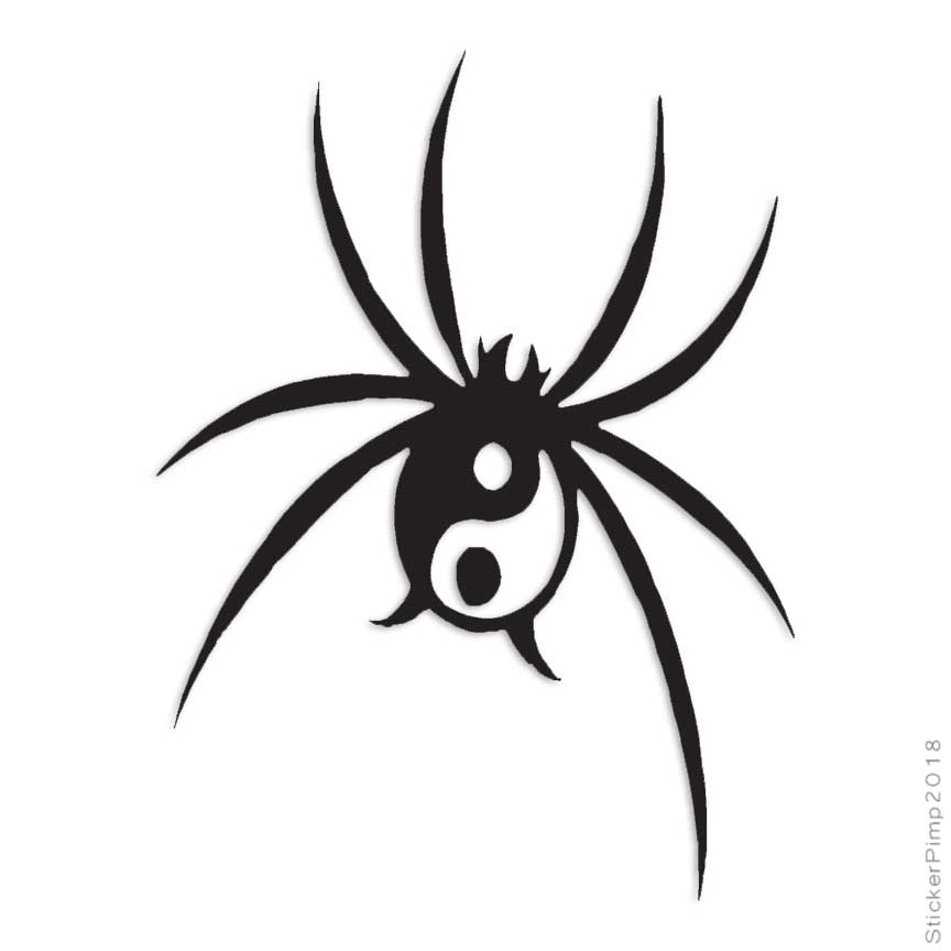 Yin Yang Spider, Vinyl Decal Sticker, Multiple Colors & Sizes #762