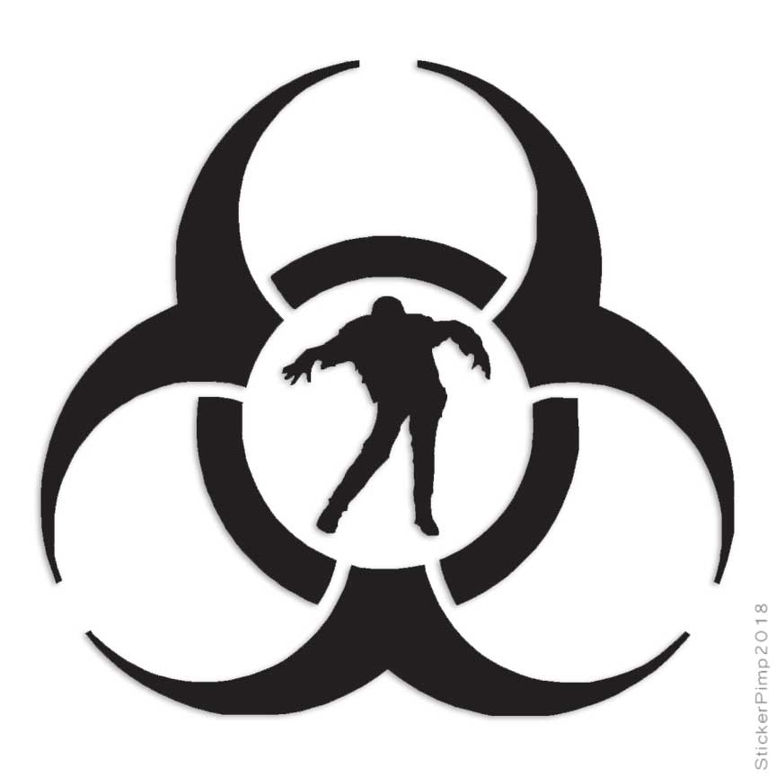 Zombie Bio Hazard, Vinyl Decal Sticker, Multiple Colors & Sizes #765