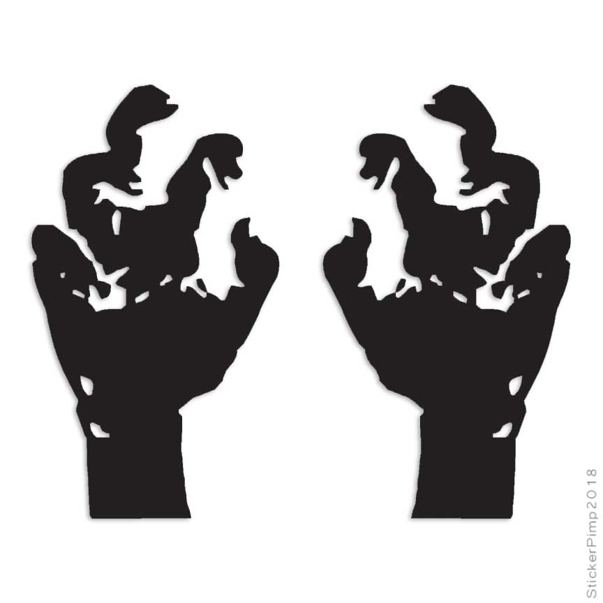 Zombie Hands, Vinyl Decal Sticker, Multiple Colors & Sizes #767