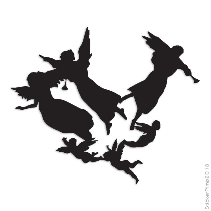 Choir of Angels Religion, Vinyl Decal Sticker, Multiple Colors & Sizes #786