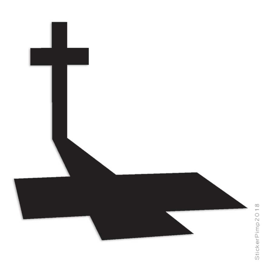 Cross Shadow Religion, Vinyl Decal Sticker, Multiple Colors & Sizes #830