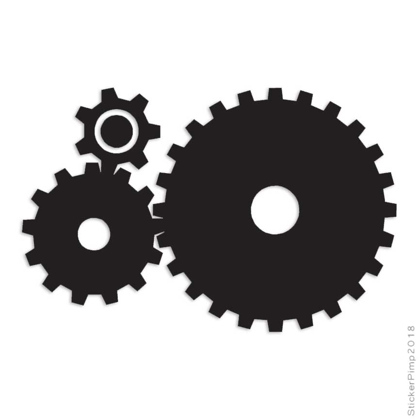 Set of Gears Steampunk, Vinyl Decal Sticker, Multiple Colors & Sizes #873