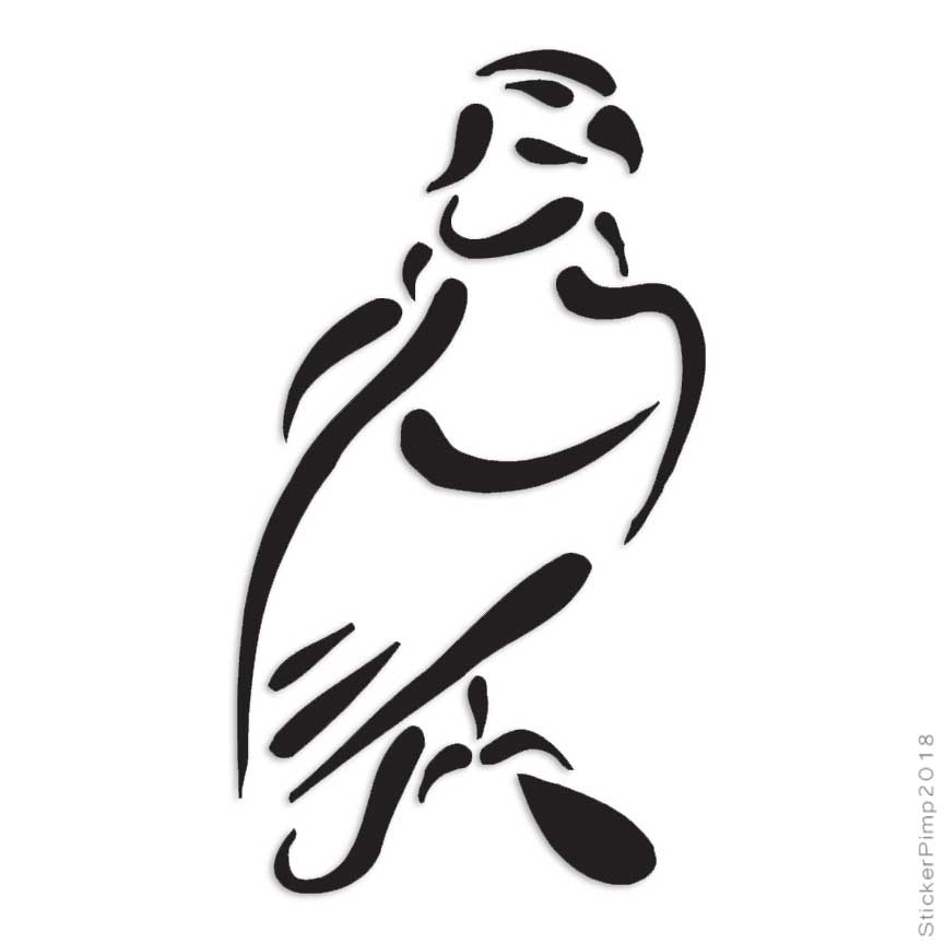 Hawk Falcon Drawing, Vinyl Decal Sticker, Multiple Colors & Sizes #882