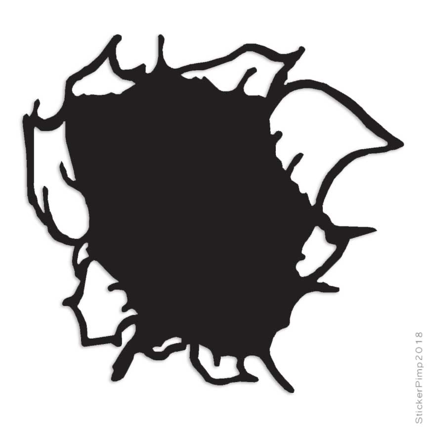 Hole Rip Art, Vinyl Decal Sticker, Multiple Colors & Sizes #886
