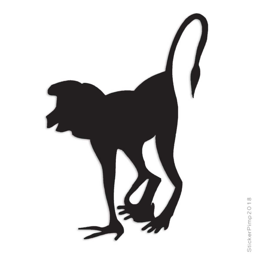 Monkey Chimpanzee, Vinyl Decal Sticker, Multiple Colors & Sizes #925