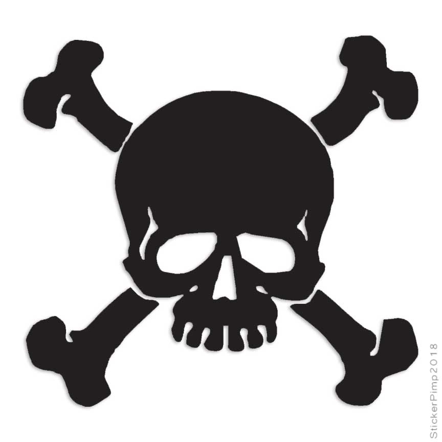 Skull Crossbones Pirate, Vinyl Decal Sticker, Multiple Colors & Sizes #991