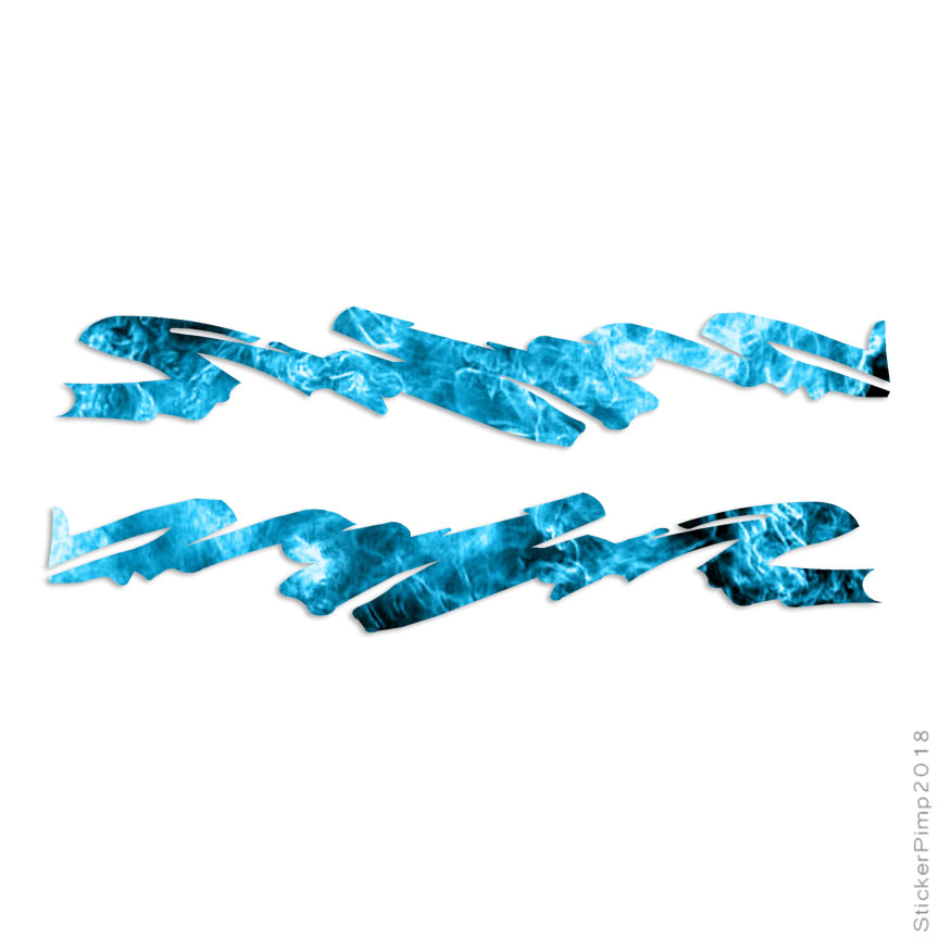 Pair of Squiggle Stripes, Vinyl Decal Sticker, 40 Patterns & 3 Sizes, #1013