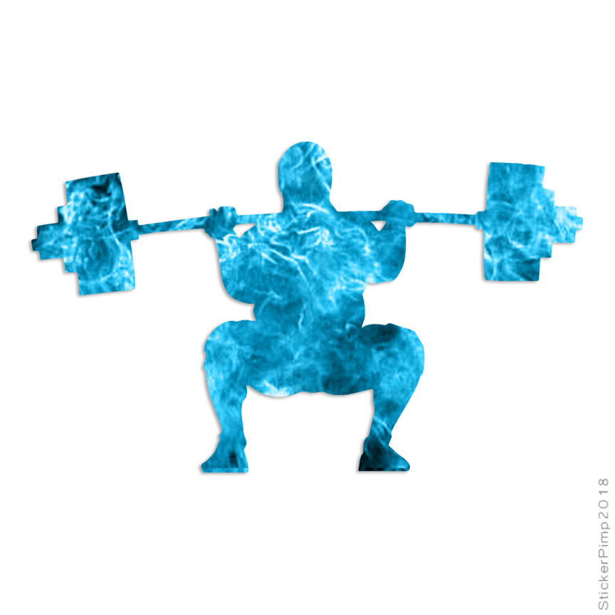 Weight Lifting Powerlifting, Vinyl Decal Sticker, 40 Patterns & 3 Sizes, #1031
