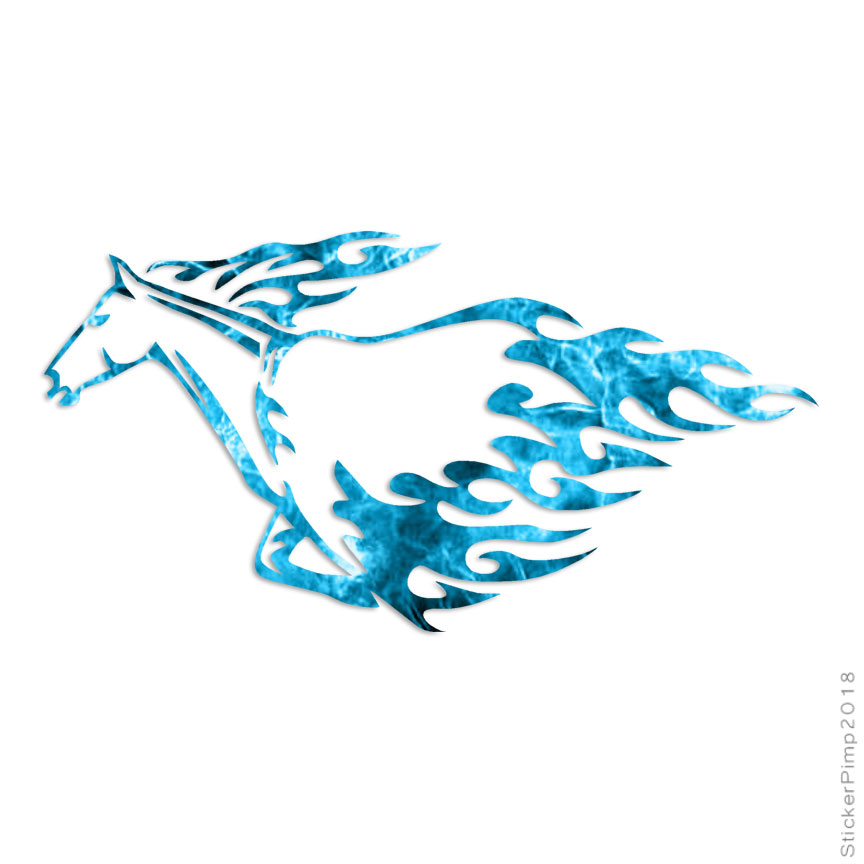 Stallion Horse Flames, Vinyl Decal Sticker, 40 Patterns & 3 Sizes, #1059