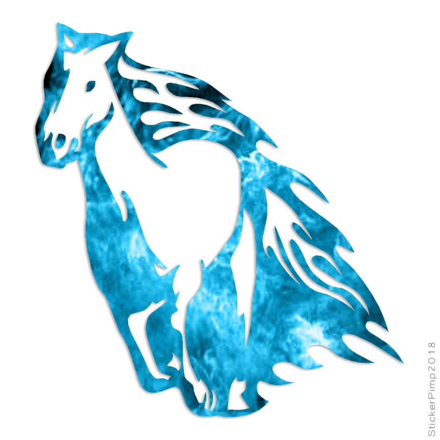 Horse Stallion Flames, Vinyl Decal Sticker, 40 Patterns & 3 Sizes, #1060