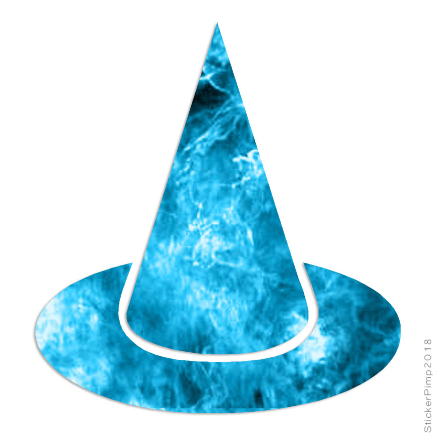 Witch Hat, Vinyl Decal Sticker, 40 Patterns & 3 Sizes, #1108